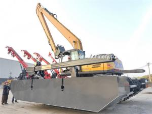 China Amphibious Excavator XE215SLL With 17M Long Reach Boom Isuzu Engine factory