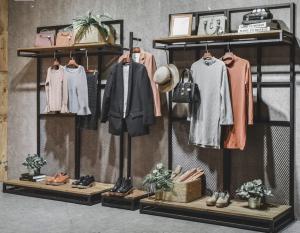 China Commercial Clothing Display Racks Hanging Iron Display Shelf 30*40*1.6mm factory
