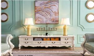China Antique French Style Wood White Tv Stand OY-DG08 factory