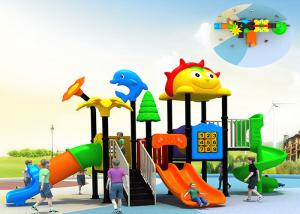 China Multifunction Kids Plastic Playground Equipment Three Lane Tube Slide For Parks factory