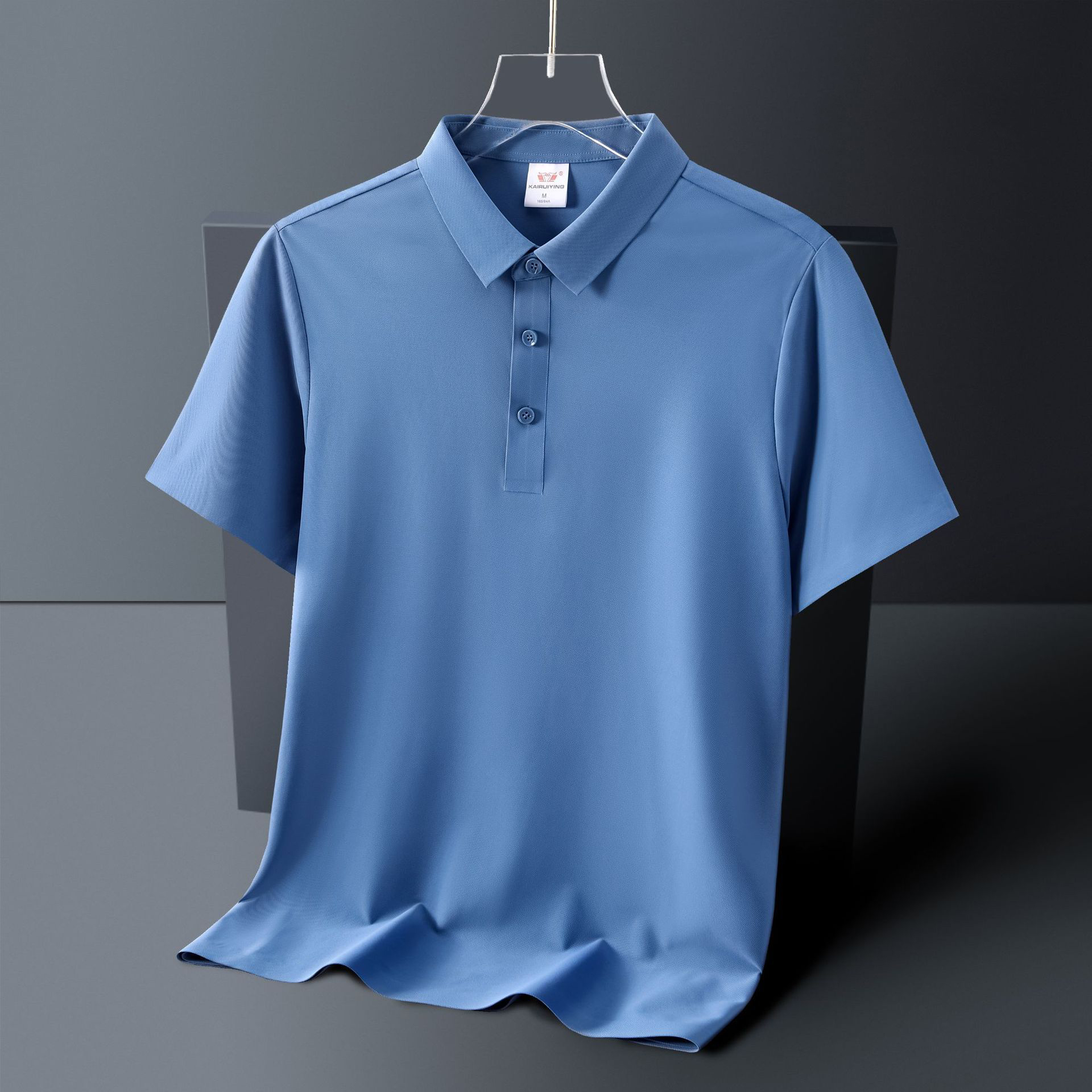 MACTING Ice Silk Cool Fiber Polo Shirts for Men and Boys in Plain Short Sleeve Design