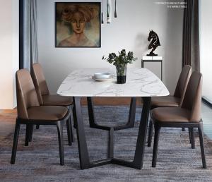 China Wooden Contemporary Luxury Dining Table And Chairs 6-8 Seater Dining Set factory