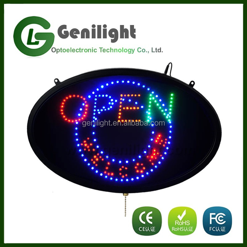 OEM Touch Screen LED Neon Foot Massage Open Sign with Animation and Power On/Off