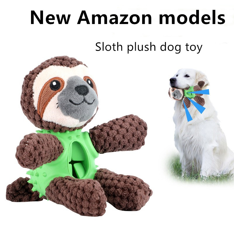 Interactive Sloth Cloth Plush Dog Toy Puzzle Missing Food Teeth Cleaning