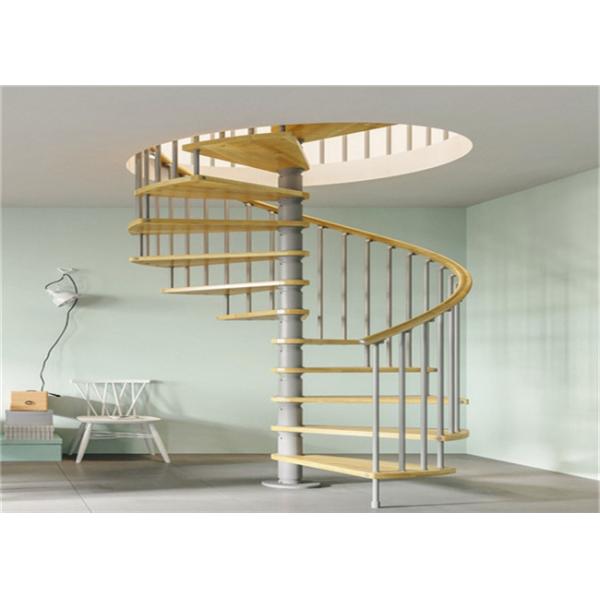 China Anti Rust Prefab Custom Spiral Staircase With Stainless Steel Post Glass Railing factory