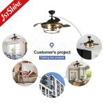 Farmhouse Industrial Flush Mount Black Ceiling Fan For Living Room Bedroom