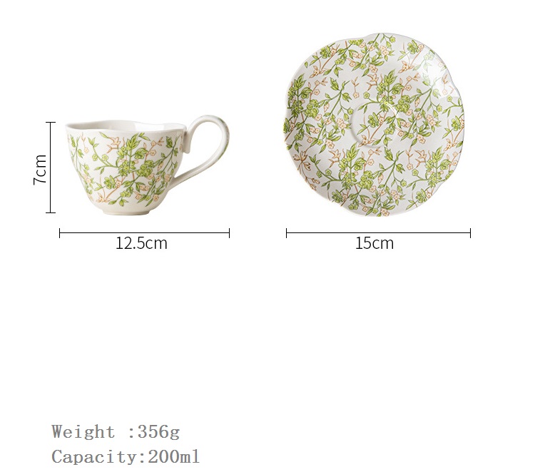 Elegant Porcelain Espresso Cup And Saucer Set Ceramic Mug And Saucer Sustainable 150ml 750ml