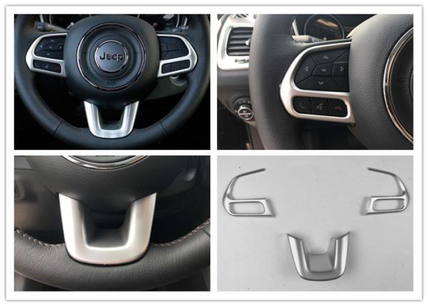 Plastic ABS Auto Interior Trim Parts Steering Wheel Garnish Chrome for Jeep
