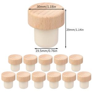 China Glass Bottle Non Spill Wood Cork Polymer Stopper With Customized Logo factory