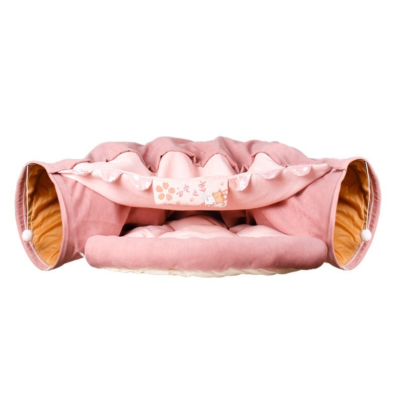 Cat Tunnel Four Seasons Rolling Floor Chinchilla Net Red Toy Cat Products Folding Shell Channel Cat Nest