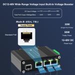 Industrial Gigabit PoE Switch 3 Port 10/100/1000T 802.3at 30W to 1 Port 100