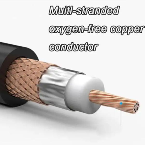 Flexible Coaxial Power Cable With Black PVC Sheath 6.0mm Outer Diameter Aluminum