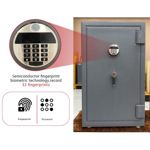 Anti Theft Fireproof Jewelry Safe Leather-Covered Biometric Fingerprint Lock
