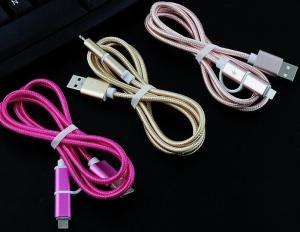 China 2 in 1 usb cable charging cable for iphone factory