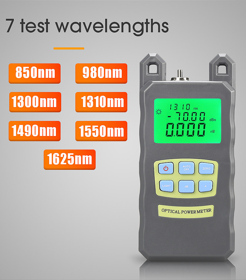 980 1300 1310 1490 1550 1625nm Handheld Optical Power Meter SC / FC Connector