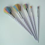 Rainbow Hair Makeup Brushes Set Unicorn Inspiration Designed Handle