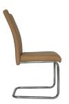 Chrome Plated Pu Handle Leather Parsons Chair