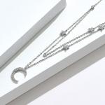 18in 2.9g Sterling Silver Necklace Chains AAAAA CZ Double Chain Necklace ODM