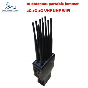 China 20m Portable Signal Jammer GSM DCS CDMA 3G 4G WiFi 4500mAh factory
