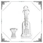 Bubbler Tyre Percolator Bubbler Pipe , Borosilicate Glass Hand Blown Bongs