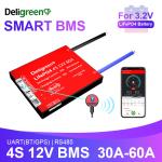 Deligreen Smart Bms Lifepo4 Battery 4s 80a 100a 12v With UART BT 485 CAN