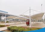 Single Slope Roof Outdoor Steel Membrane Structure Cantilever Parking Shelter