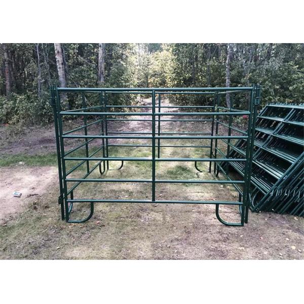Green Coated Lightweight Horse Corral Panels 5" 3'' Tall By 7" Long Round Pipe