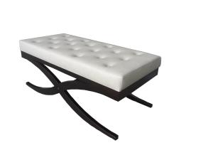 China X shape blind tufted pu/leather upholstery bench,bed end bench for hotel bedroom,soft seating for hotel bedroom factory