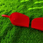 Eco Friendly Long Handle Orange Plastic Feed Shovel For Animal Feeding Task