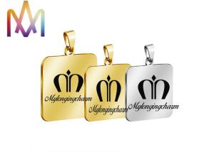 China SS304 Polished Rectangle Dangle Custom Engraving Charms factory