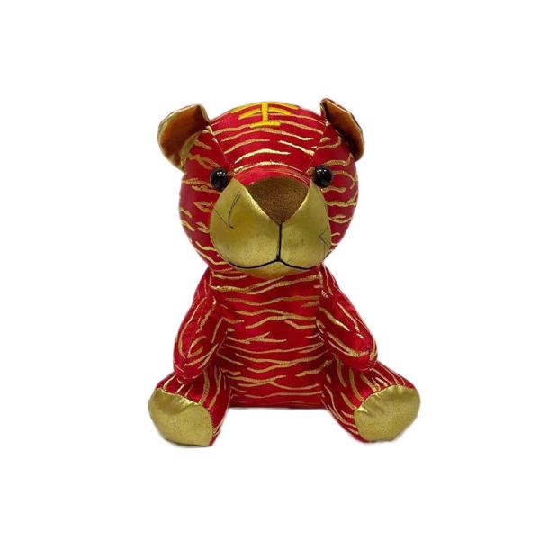 China Artificial Chinese Style Tiger Plush Doll With Golden Embroidery Thread factory