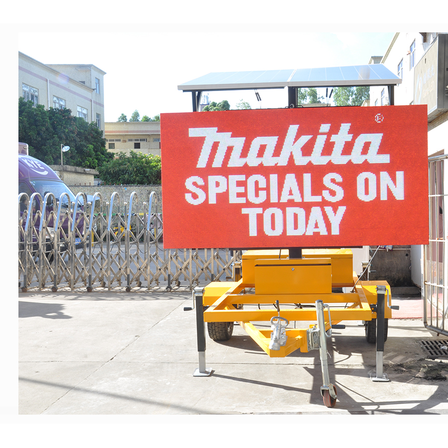1pcs Outdoor Highway Traffic LED Message Board Screen with Trailer 256*128 32768 Dots
