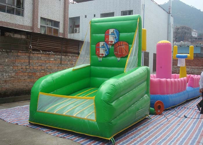 Plato PVC Tarpaulin Inflatable Sports Games / Inflatable Basketball Court For Shooting