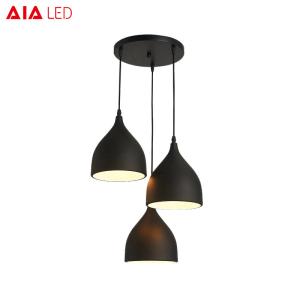 China Indoor Black 3piece/set E27 dining room pendant light/LED droplight for eating house factory