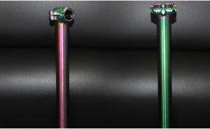China PVD Color Titanium Seatpost Two Bolt To Clamp Saddle Straight Layback Ti3AL2.5V factory