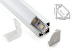 LED Linear lighting Aluminum profile decoration for corner milky cover