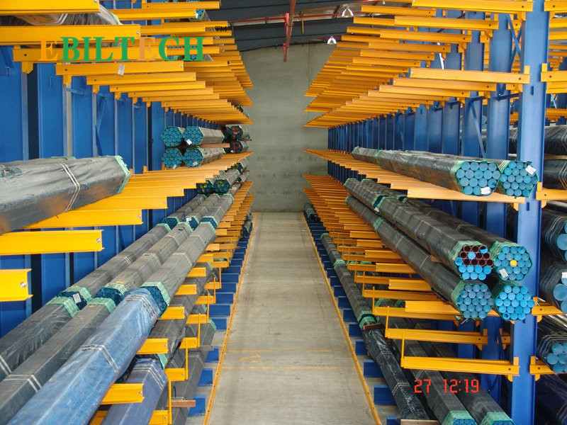 Yellow / Orange Cantilever Pipe Storage Racks Corrosion Protection Steel