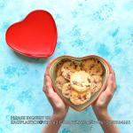 Red Heart Shaped Metal Tins With Lids Valentine'S Day Candy Boxes Biscuits Jar