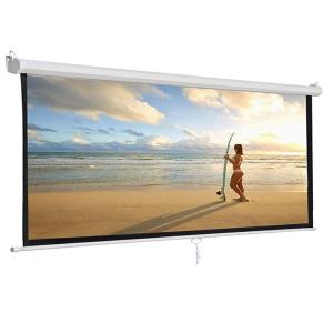 China Matte White 100 Inch Projection Screen 4:3 Manual Projector Screen Pull Down Style factory