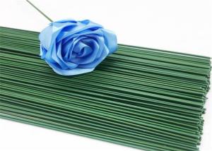 China 18 Gauge Green Straight Cut Florist 50pcs Paper Covered Wire 60cm Length factory