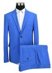 Adults Slim Fit Tailored Suits Men'S Blue Business Pure Color OEM Service