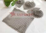 Kitchen Cast Iron Cleaner Welded Stainless Steel Pot Brush Chain Mail Scrubber