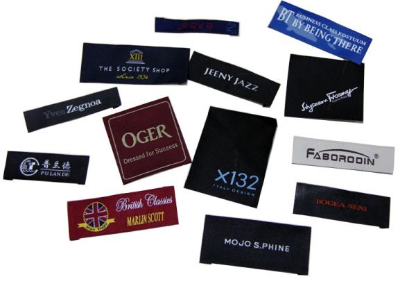 50D Polyester Yarns Clothing Woven Labels custom color size For Clothes / Gifts