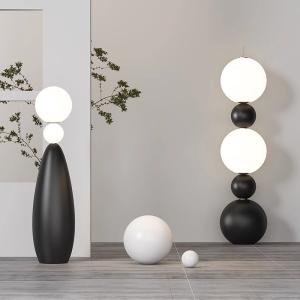 China Atmospheric Elegant Embracing Wabi-Sabi Stand Lamp White And Black Floor Lamp factory