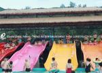 Customized 3 Riders Kids' Water Slides Aqua Park Equipment , Pink / Orange /
