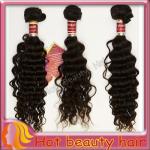 Weft Deep Wave Peruvian Virgin Remy Human Hair Extensions Black 14" - 28"