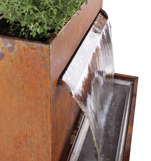 Outdoor Water Fountain Garden Ornaments Corten Steel Water Feature 