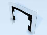 Transparent Glass Oven Hood , Range Hood Glass with Two Radian