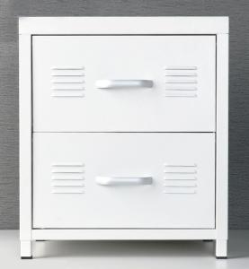 China 2 Drawer Bedside Table Nightstand H460mm Steel Storage Cabinet factory