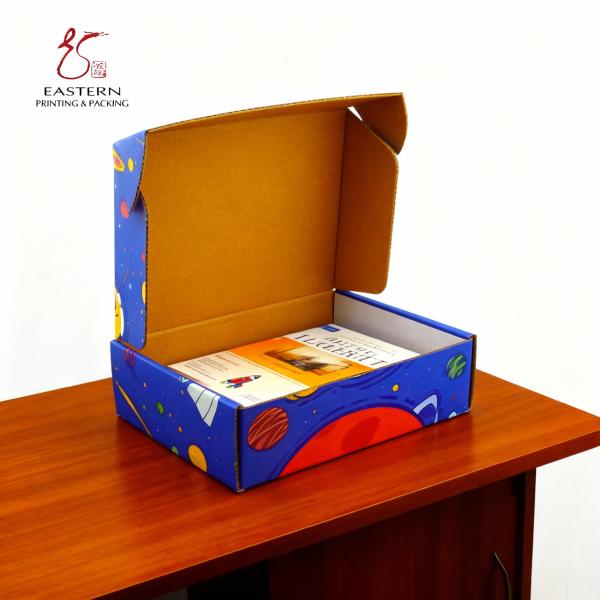 China Custom Printed Book Packaging Boxes | Corrugated Color Box With Matte Lamination factory